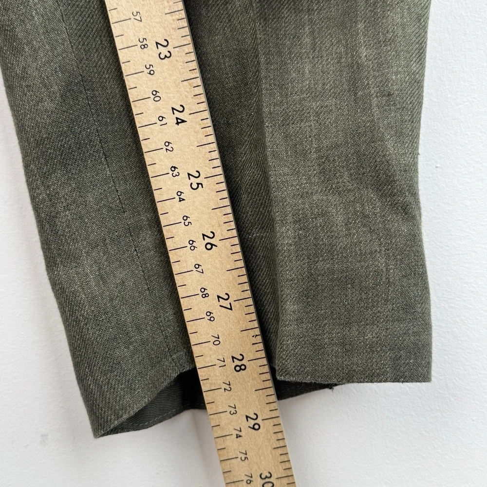 Suitsupply Havana Linen Suit Men's 36R Olive Green Slim 2 Piece Solbiati